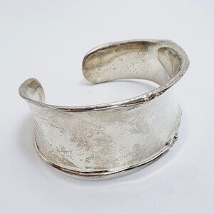 VTG Sterling Silver 925 Silpada Raised Rolled Edge Wide Cuff Bracelet Size L